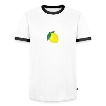 lemon - Men's Ringer Shirt - white/black - Front - AI Model Female 172 light (172cm) & AI Model Male 178 dark (178cm)