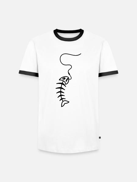 fish_1_f1 - T-shirt contrasté Homme - blanc/noir