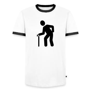 Rentner - Männer Kontrast-T-Shirt - Weiß/Schwarz - Vorne - AI Model Female 172 light (172cm) & AI Model Male 178 dark (178cm)