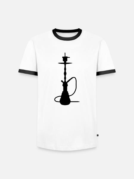 shisha silhouette - Männer Kontrast-T-Shirt - Weiß/Schwarz