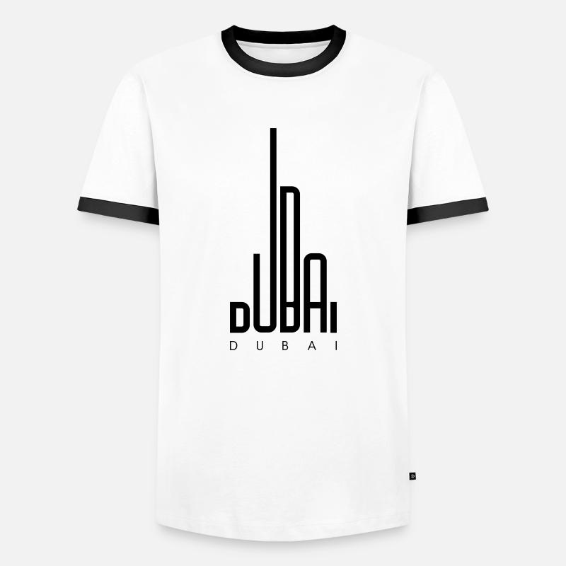 Dubai - Männer Kontrast-T-Shirt - Weiß/Schwarz