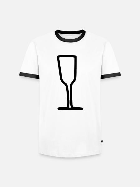 sektglas 1 - Männer Kontrast-T-Shirt - Weiß/Schwarz