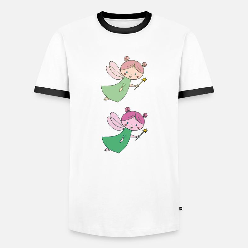 fee doppelt 2 - Männer Kontrast-T-Shirt - Weiß/Schwarz