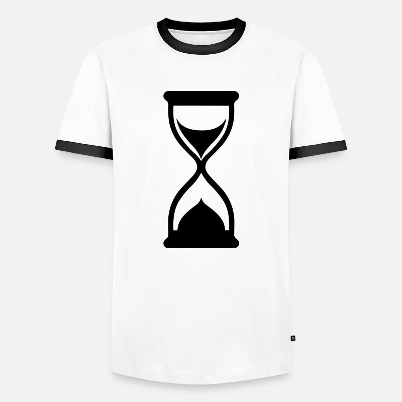 Stundenglas - Männer Kontrast-T-Shirt - Weiß/Schwarz