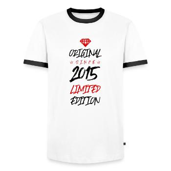Édition limitée 2015 - T-shirt contrasté Homme - blanc/noir - Devant - AI Model Female 172 light (172cm) & AI Model Male 178 dark (178cm)