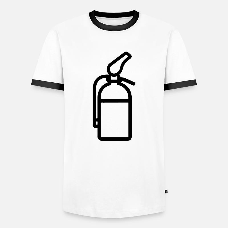fire extinguisher - Men's Ringer Shirt - white/black