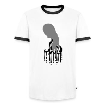 Tentakel Oktopus Tinte Tropfen Graffiti Spray Cool - Männer Kontrast-T-Shirt - Weiß/Schwarz - Vorne - AI Model Female 172 light (172cm) & AI Model Male 178 dark (178cm)