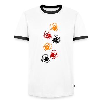 Beer Beer Glass - Men's Ringer Shirt - white/black - Front - AI Model Female 172 light (172cm) & AI Model Male 178 dark (178cm)