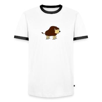 bison - T-shirt contrasté Homme - blanc/noir - Devant - AI Model Female 172 light (172cm) & AI Model Male 178 dark (178cm)