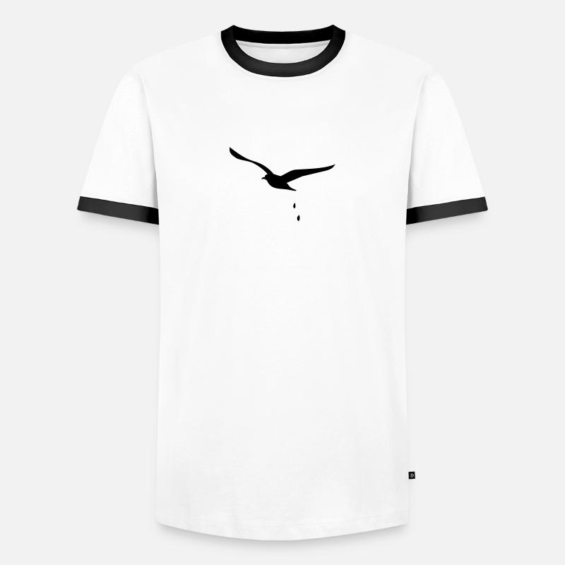 Möwen-Attacke / seagull droppings (1c) - Männer Kontrast-T-Shirt - Weiß/Schwarz