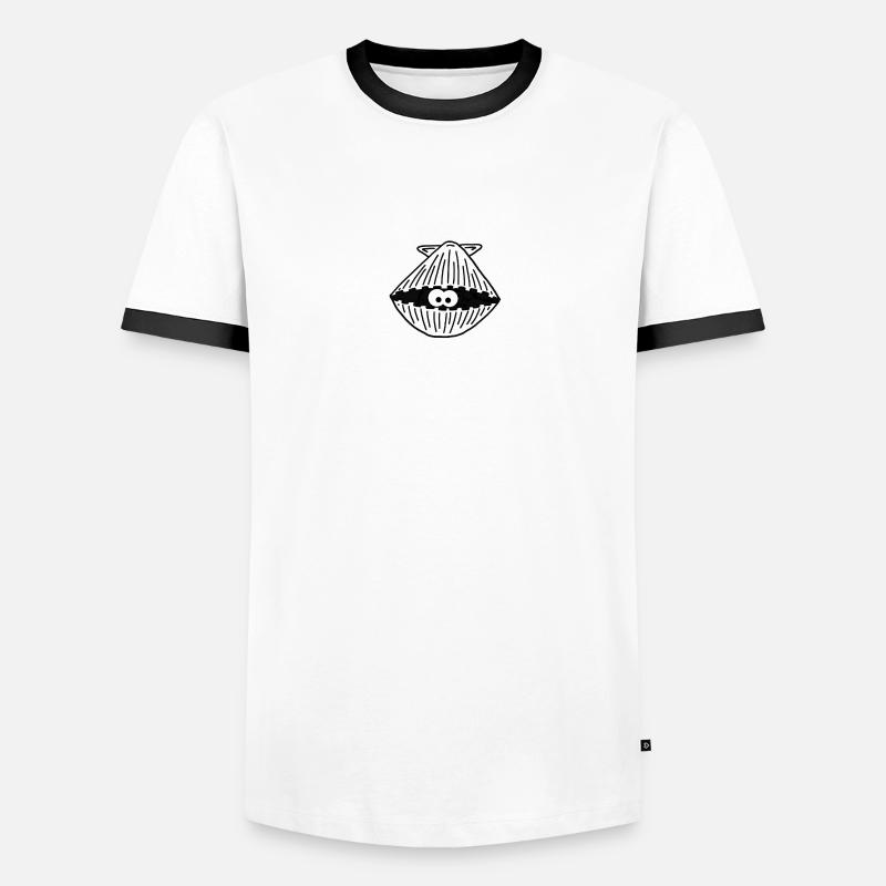 Shell / clam / shell - Men's Ringer Shirt - white/black