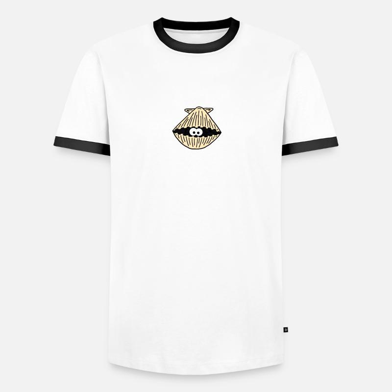 Shell / clam / shell - Men's Ringer Shirt - white/black