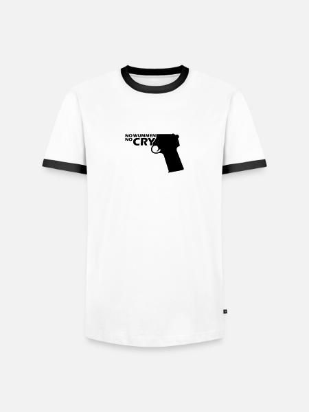 wummen - Männer Kontrast-T-Shirt - Weiß/Schwarz