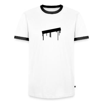 empty_graffiti_frame - Männer Kontrast-T-Shirt - Weiß/Schwarz - Vorne - AI Model Female 172 light (172cm) & AI Model Male 178 dark (178cm)