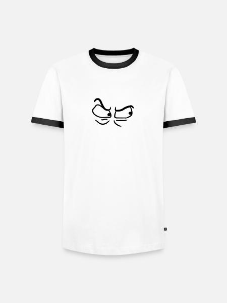 Angry angry angry eyes - Men's Ringer Shirt - white/black