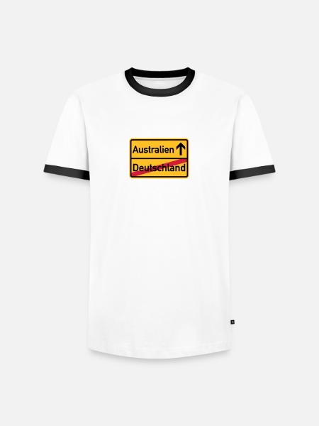 Australien - Männer Kontrast-T-Shirt - Weiß/Schwarz