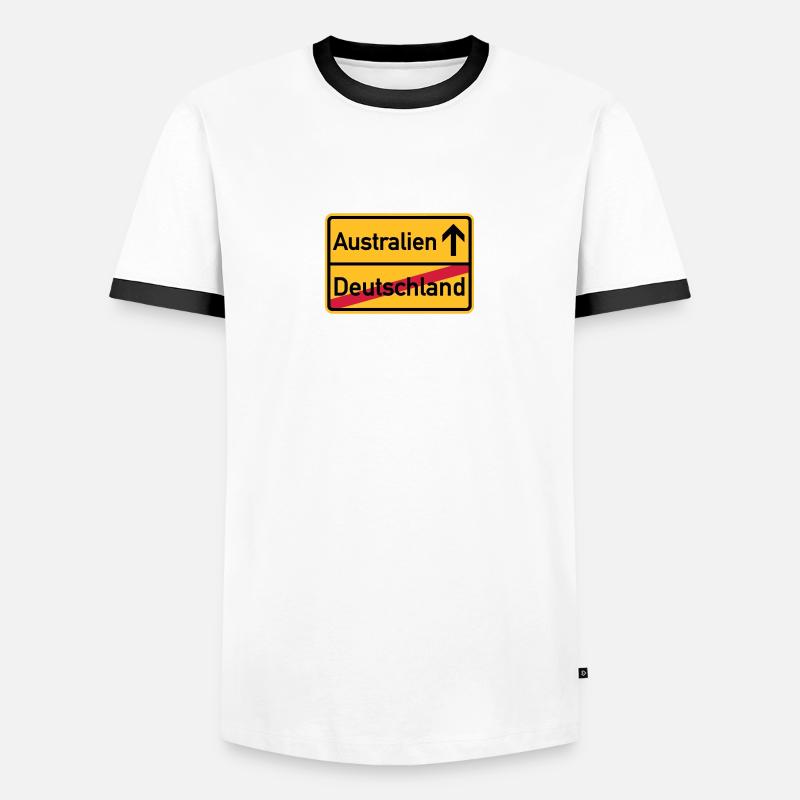 Australien - Männer Kontrast-T-Shirt - Weiß/Schwarz