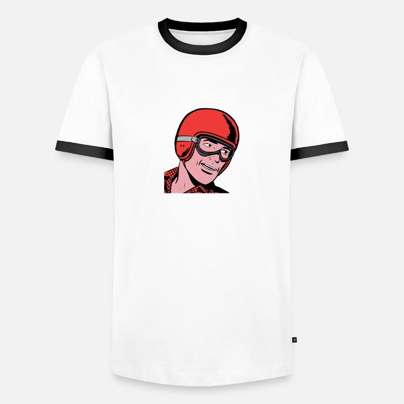 driver - Men's Ringer Shirt - white/black