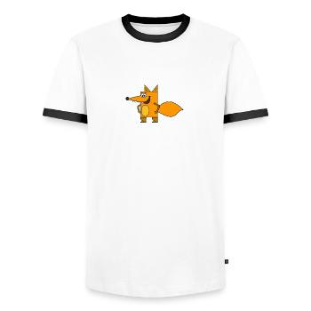 arctic fox fuchs68 - Männer Kontrast-T-Shirt - Weiß/Schwarz - Vorne - AI Model Female 172 light (172cm) & AI Model Male 178 dark (178cm)