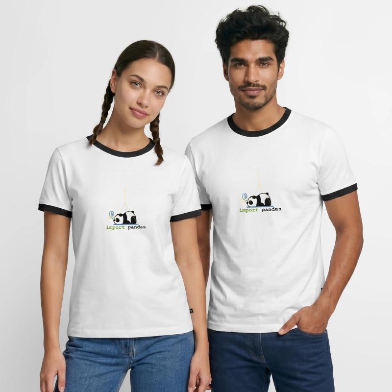 Python-Witze Pandas importieren Programmierung Männer Kontrast-T-Shirt