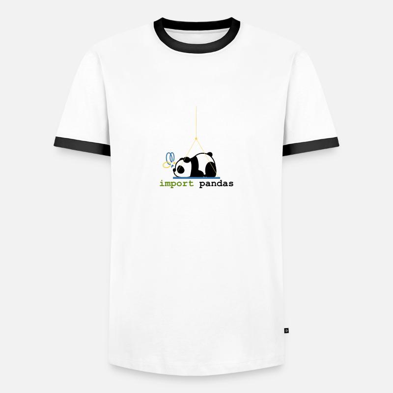 Python-Witze Pandas importieren Programmierung - Männer Kontrast-T-Shirt - Weiß/Schwarz