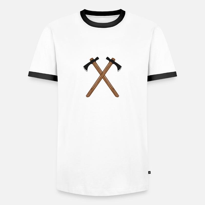 Axe - Men's Ringer Shirt - white/black