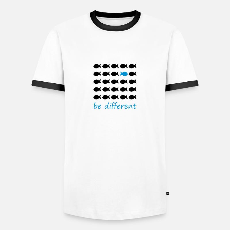 be different - Männer Kontrast-T-Shirt - Weiß/Schwarz