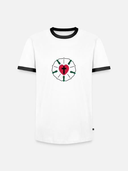 Luther Rose - T-shirt contrasté Homme - blanc/noir