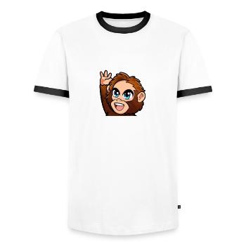 High Five Affe - Männer Kontrast-T-Shirt - Weiß/Schwarz - Vorne - AI Model Female 172 light (172cm) & AI Model Male 178 dark (178cm)