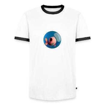 Etrange forme dans un aquarium - T-shirt contrasté Homme - blanc/noir - Devant - AI Model Female 172 light (172cm) & AI Model Male 178 dark (178cm)
