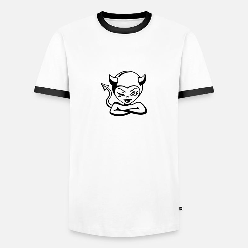 Little devil - Men's Ringer Shirt - white/black
