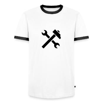 Werkzeug - Männer Kontrast-T-Shirt - Weiß/Schwarz - Vorne - AI Model Female 172 light (172cm) & AI Model Male 178 dark (178cm)