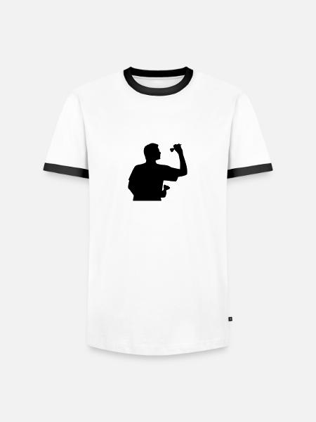 Darts - Men's Ringer Shirt - white/black