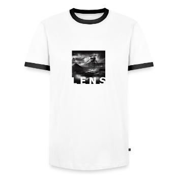 CHEVALET LENS - T-shirt contrasté Homme - blanc/noir - Devant - AI Model Female 172 light (172cm) & AI Model Male 178 dark (178cm)