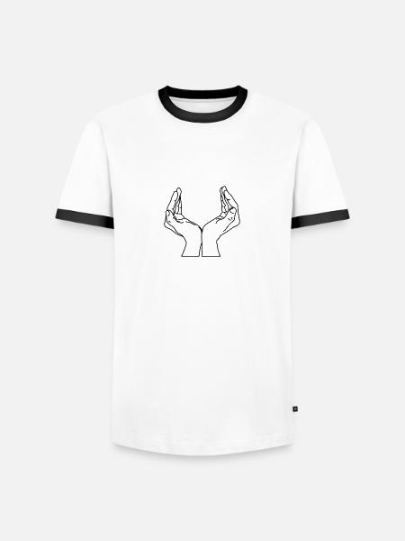 schalenhaende - Men's Ringer Shirt - white/black