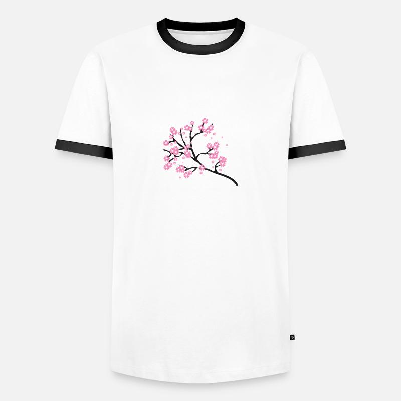 Cherry blossoms - Men's Ringer Shirt - white/black