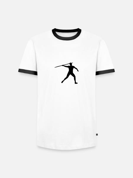 Speerwerfen - Männer Kontrast-T-Shirt - Weiß/Schwarz