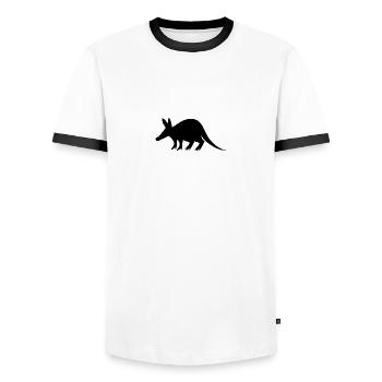 aardvark erdferkel2 - Männer Kontrast-T-Shirt - Weiß/Schwarz - Vorne - AI Model Female 172 light (172cm) & AI Model Male 178 dark (178cm)