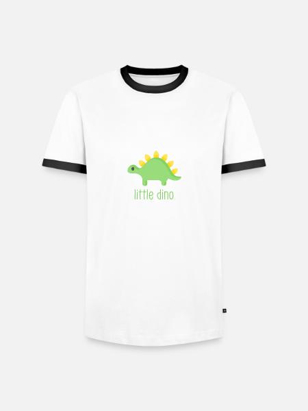 petit cadeau gentil dino - T-shirt contrasté Homme - blanc/noir