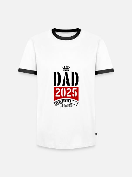 Dad 2025 Loading Papa - Men's Ringer Shirt - white/black