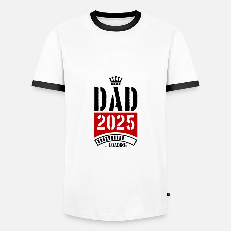 Dad 2025 Loading Papa - Men's Ringer Shirt - white/black