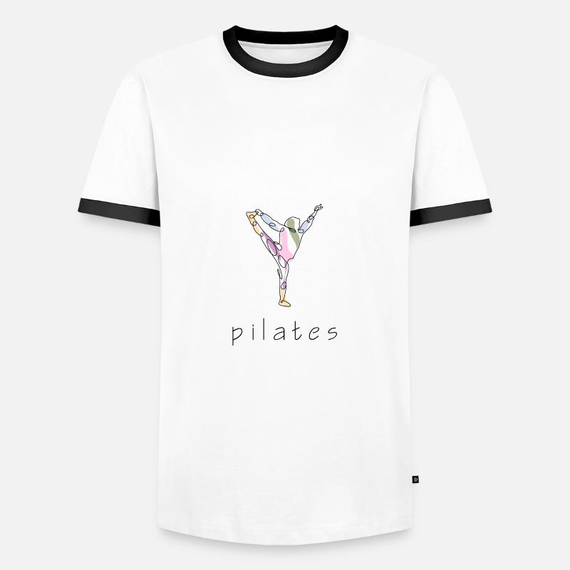Pilates - Männer Kontrast-T-Shirt - Weiß/Schwarz
