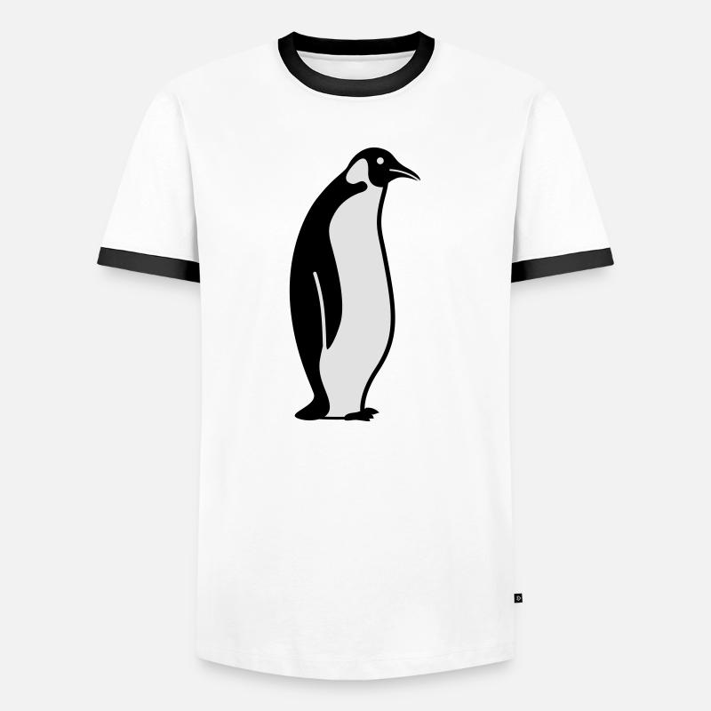 penguin - Men's Ringer Shirt - white/black
