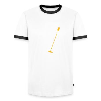 Popstar - Men's Ringer Shirt - white/black - Front - AI Model Female 172 light (172cm) & AI Model Male 178 dark (178cm)