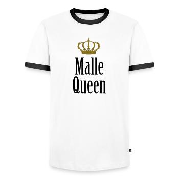 Malle Queen (2c) - Männer Kontrast-T-Shirt - Weiß/Schwarz - Vorne - AI Model Female 172 light (172cm) & AI Model Male 178 dark (178cm)