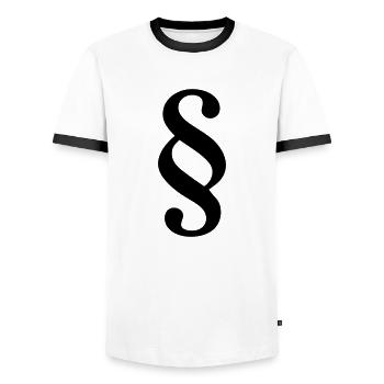 signe paragraphe - T-shirt contrasté Homme - blanc/noir - Devant - AI Model Female 172 light (172cm) & AI Model Male 178 dark (178cm)