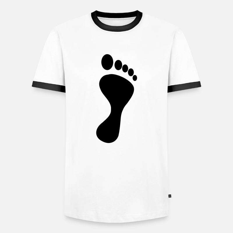 fuß - Männer Kontrast-T-Shirt - Weiß/Schwarz