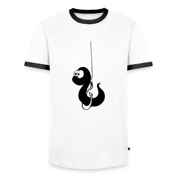 Wurm - Männer Kontrast-T-Shirt - Weiß/Schwarz - Vorne - AI Model Female 172 light (172cm) & AI Model Male 178 dark (178cm)