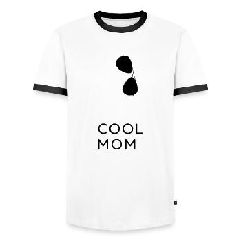 Cool Mom - Vater und Sohn Partnerlook Shirts - Männer Kontrast-T-Shirt - Weiß/Schwarz - Vorne - AI Model Female 172 light (172cm) & AI Model Male 178 dark (178cm)