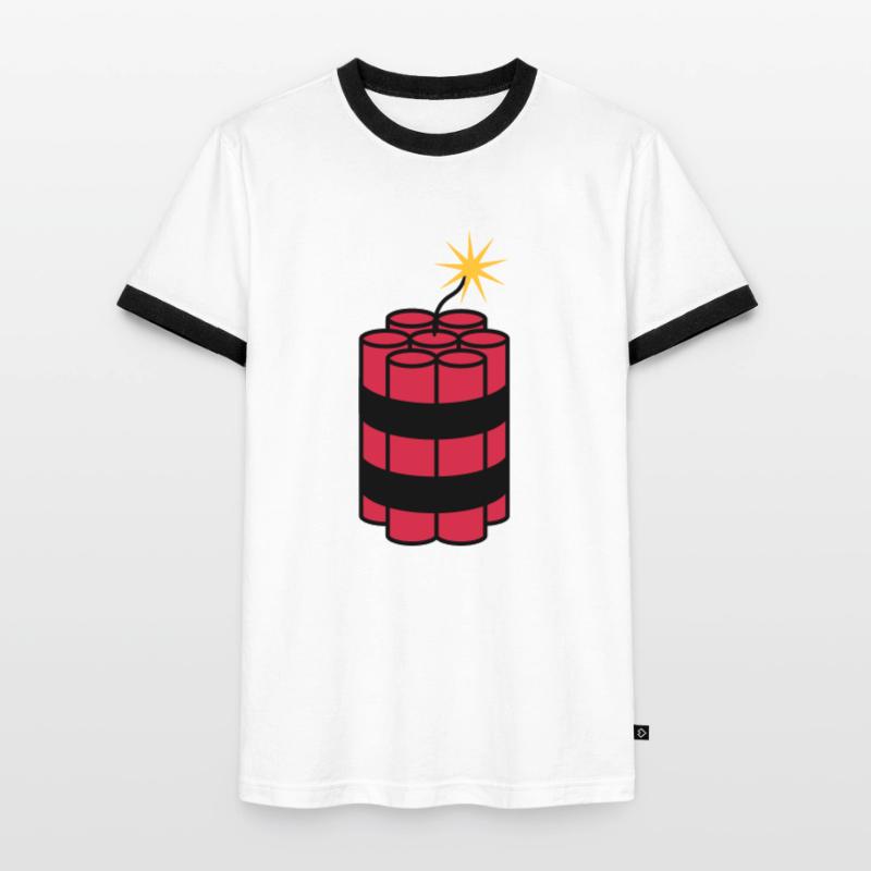 éclairé tnt dynamite explosé explosion spre T-shirt contrasté Homme